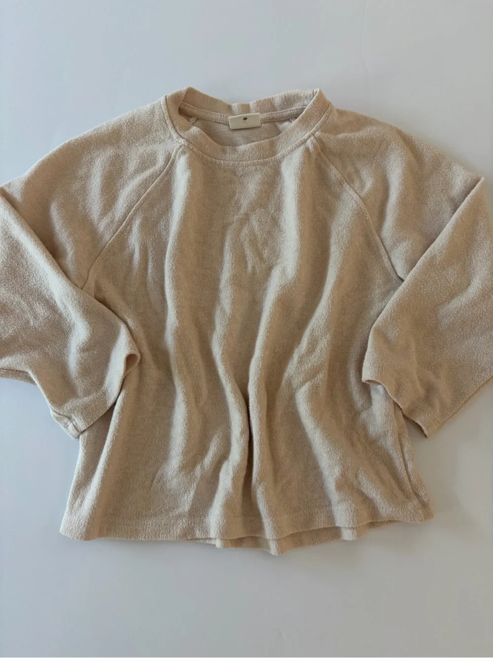 Zara Girls Cream Light Weight Long Sleeve Set Size 6-7 Soft Warm Cozy